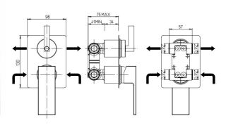 Встраиваемый смеситель для ванны Paini Bari RTCR6911 хром